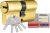 Domus Proton Αφαλός Κλειδαριάς Αδιάρρηκτος 75mm  με Κάρτα Κατόχου σε Χρυσό Χρώμα 25060K